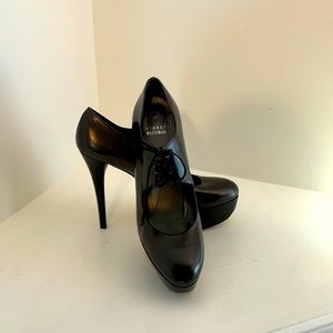 Stuart Weitzman Black Time Laceup Platform Pumps